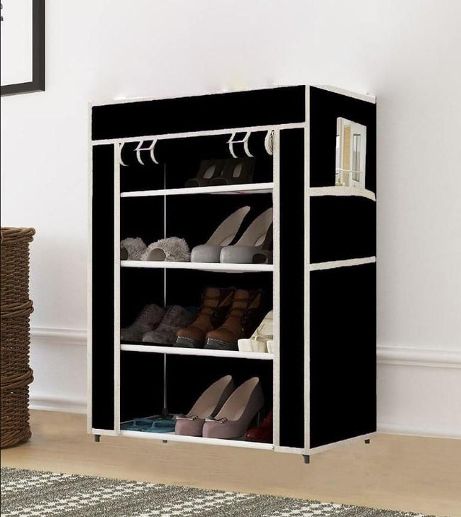 4 Rack Collapsible Wardrobe Cabinet and Shoe Rack Hover Image