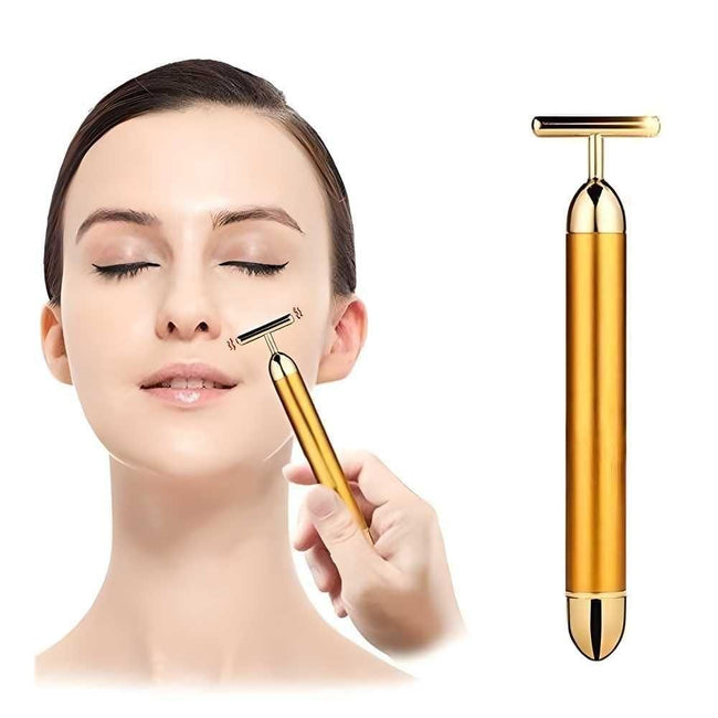 24K Gold Energy Beauty Bar Electric Facial Massage Roller Hover Image