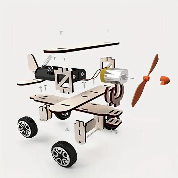 DIY Wooden Airplane Model Kit - Educational Manual Skills Development Tool Hover Image