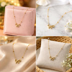 DropKart | Women's Elegant Gold Bow Pendant Necklace