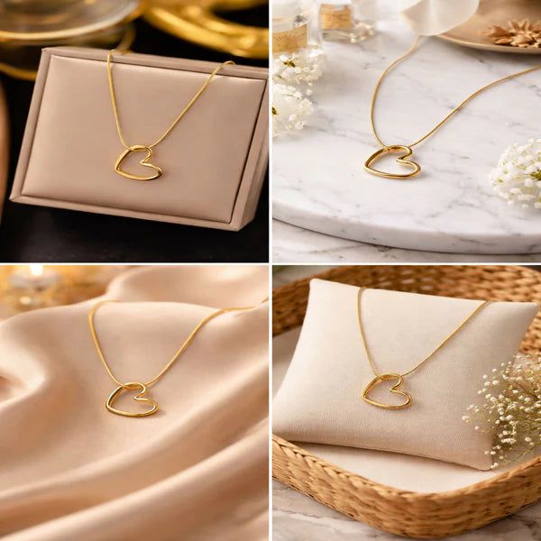 DropKart | ✨ Elegant Gold Heart Pendant Necklace for Women — Minimalist Love Charm Jewelry Hover Image