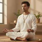 DropKart | Hanuman Pendant Gold Plated & Rudraksha Bead Mala