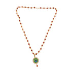 DropKart |  Gold Plated Peacock Feather Pendant & Rudraksha Mala