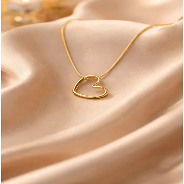 DropKart | ✨ Elegant Gold Heart Pendant Necklace for Women — Minimalist Love Charm Jewelry