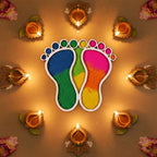 DropKart | ✨ Lakshmi Charan MDF Design | Set of 2 — Auspicious MDF Religious Footprint Decor Set