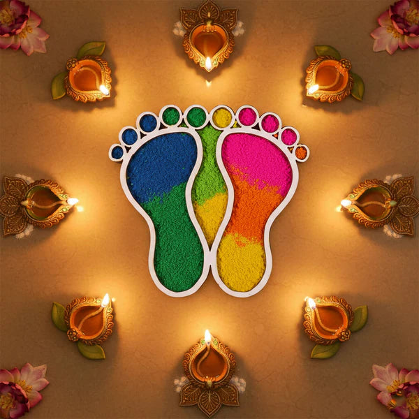 DropKart | ✨ Lakshmi Charan MDF Design | Set of 2 — Auspicious MDF Religious Footprint Decor Set Main Image