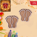 DropKart | ✨ Lakshmi Charan MDF Design | Set of 2 — Auspicious MDF Religious Footprint Decor Set