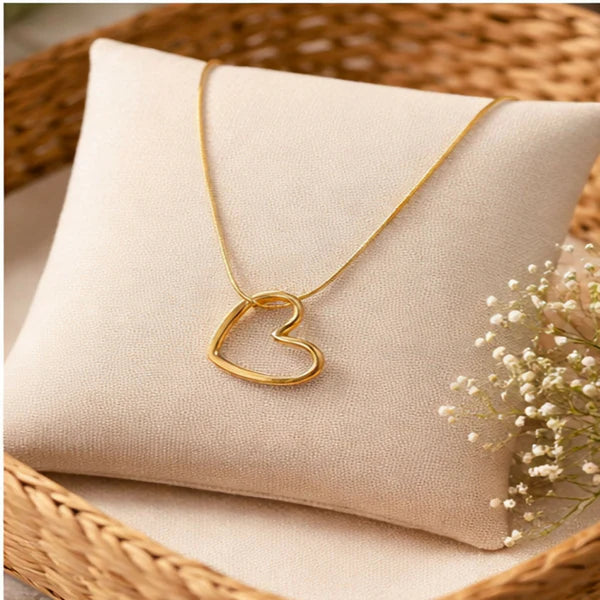 DropKart | ✨ Elegant Gold Heart Pendant Necklace for Women — Minimalist Love Charm Jewelry