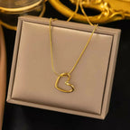 DropKart | ✨ Elegant Gold Heart Pendant Necklace for Women — Minimalist Love Charm Jewelry