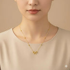 DropKart | Women's Elegant Gold Bow Pendant Necklace