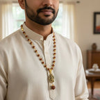 DropKart | Trishul Shivling Gold Pendant & Rudraksha Mala